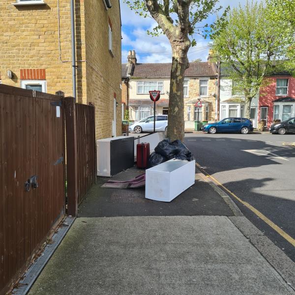 Fly tipping. Same spot. -61 Rothsay Road, Forest Gate, London, E7 8LY
