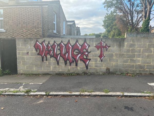 Graffiti on wall-143 Malpas Road, New Cross, SE4 1BQ, England, United Kingdom