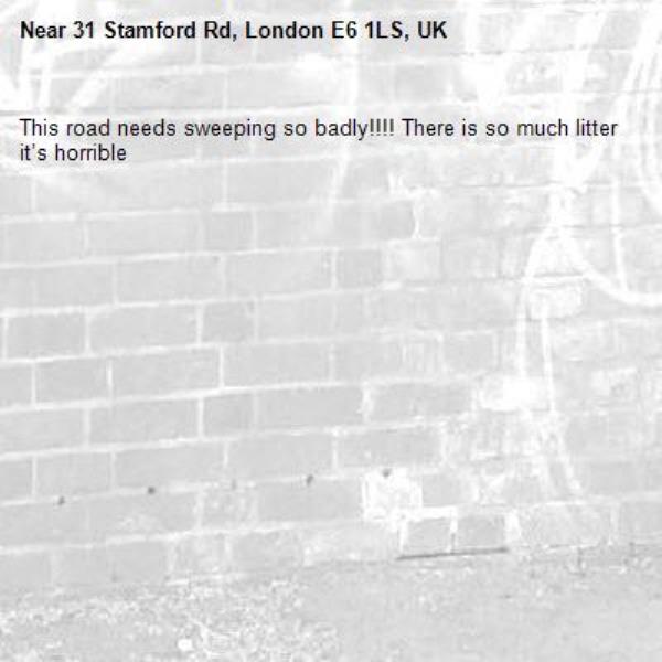 This road needs sweeping so badly!!!! There is so much litter it’s horrible -31 Stamford Rd, London E6 1LS, UK