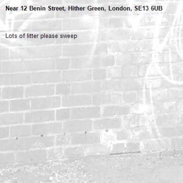 Lots of litter please sweep -12 Benin Street, Hither Green, London, SE13 6UB