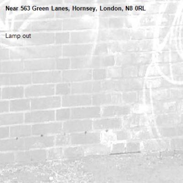 Lamp out -563 Green Lanes, Hornsey, London, N8 0RL