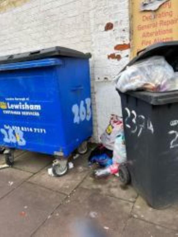 Missed Refuse collection. Reported via Fix My Street-237 Bromley road