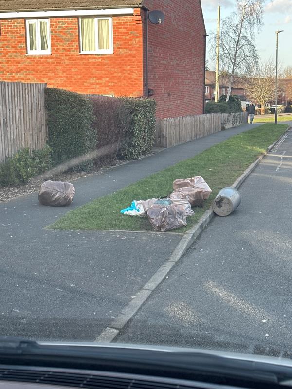 Yet more bags left at the side of the road. Happens on a weekly basis now-12 Melland Place, Freemen, LE2 6NW, England, United Kingdom