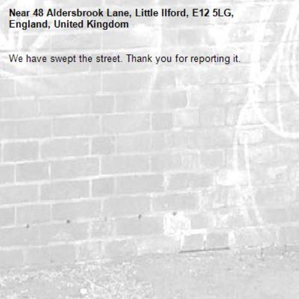 We have swept the street. Thank you for reporting it.-48 Aldersbrook Lane, Little Ilford, E12 5LG, England, United Kingdom