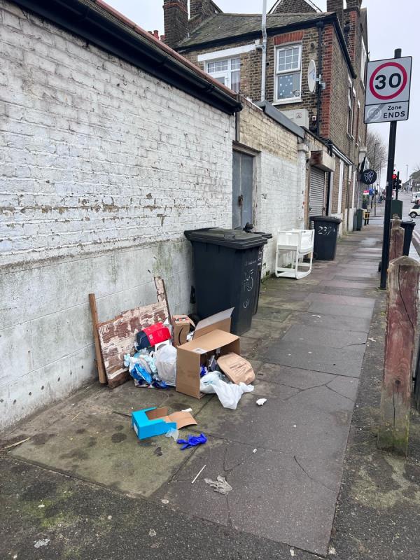 Fly tipping and rubbish on the road-2 Bellingham Road, Catford, SE6 2PT, England, United Kingdom