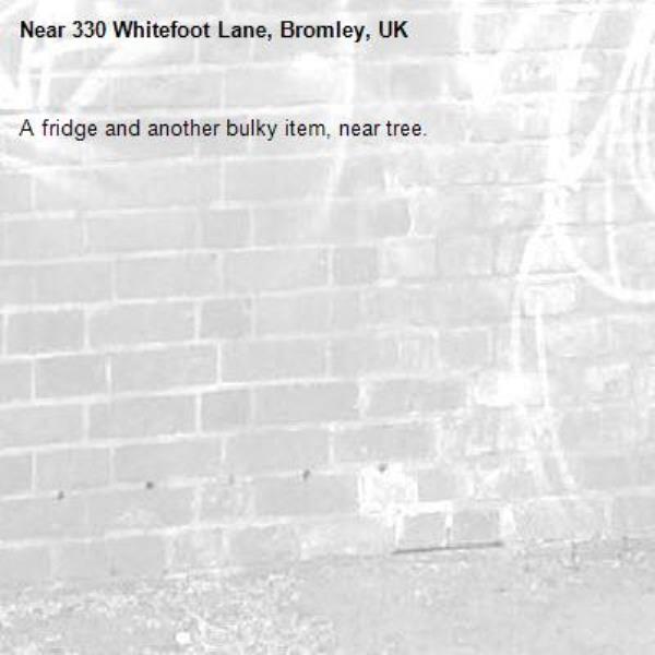 A fridge and another bulky item, near tree.-330 Whitefoot Lane, Bromley, UK