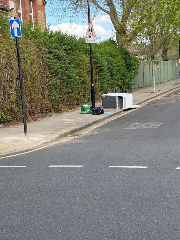 Junction of Lucas Ave and harold Road. Object is extremely dangerous as it’s next to a school and there’s sharp sides and corners. Please remove asap!  -85 Lucas Avenue, Upton Park, London, E13 0QP