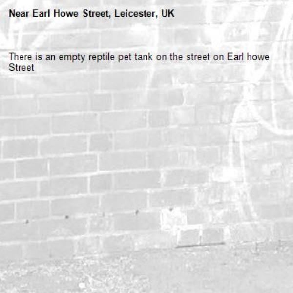 There is an empty reptile pet tank on the street on Earl howe Street-Earl Howe Street, Leicester, UK