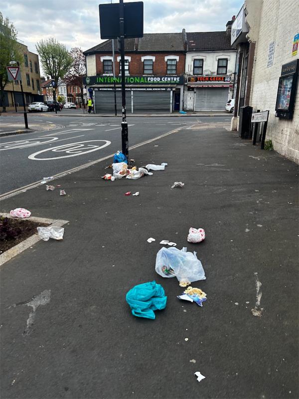 Lots of litter st top of Carlton Road -2A, Carlton Road, Manor Park, London, E12 5BG