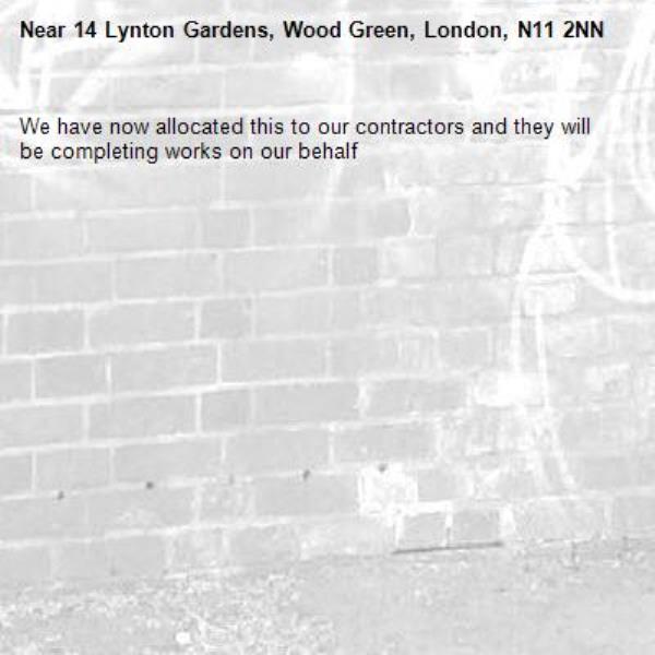 We have now allocated this to our contractors and they will be completing works on our behalf-14 Lynton Gardens, Wood Green, London, N11 2NN