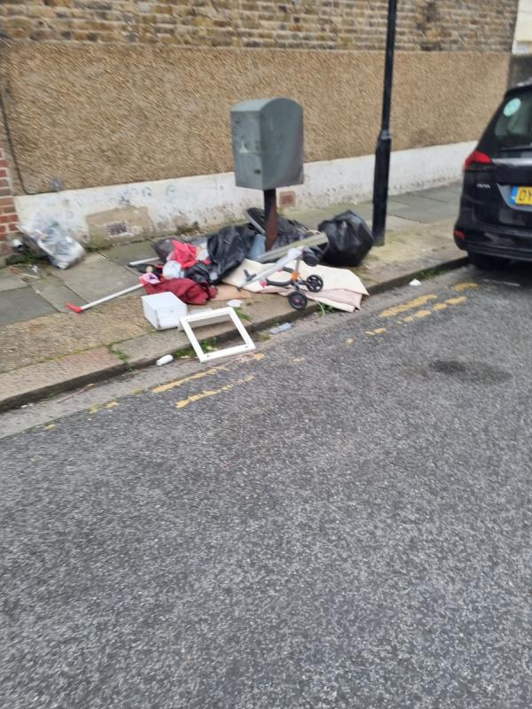 Rubbish left on floor. Reported yesterday but apparently missed-Edwin House, Samson Street, Plaistow, London, E13 9EJ