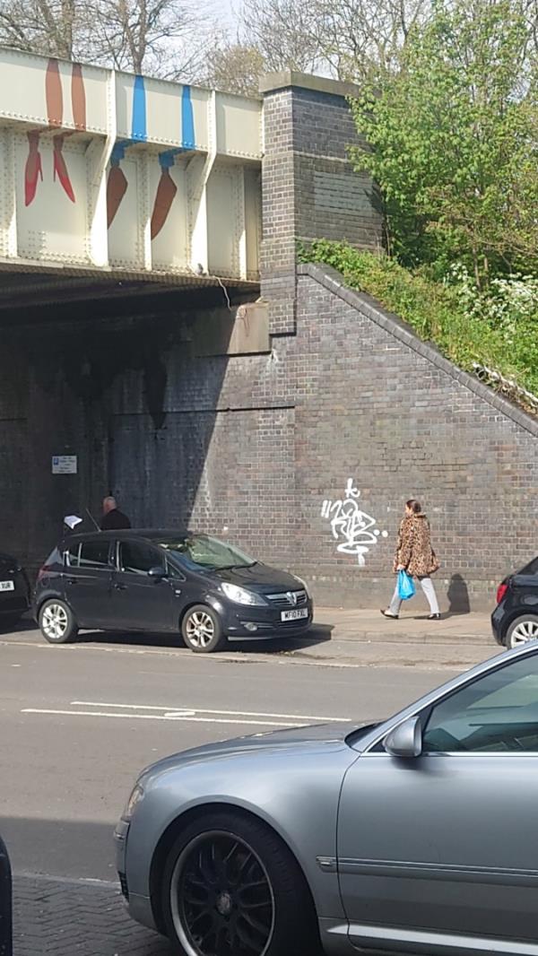 Offensive graffiti on the bridge -Flat 1, 203C, Narborough Road, Leicester, LE3 0PE