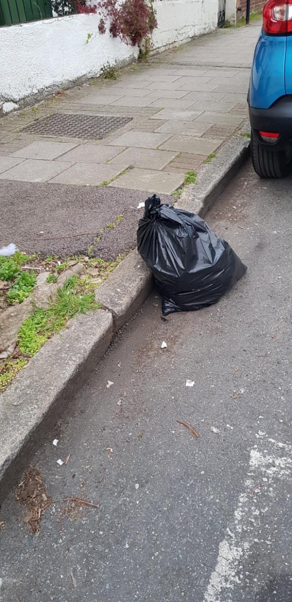 Bag dumped on the road outside 93 Derby Road...-89 Derby Road, Forest Gate, London, E7 8NH