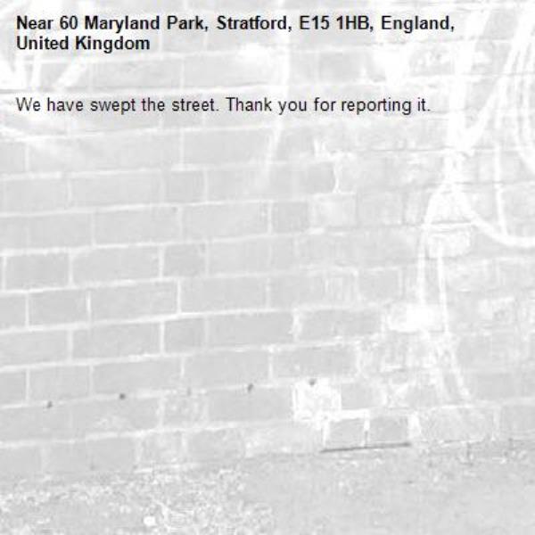 We have swept the street. Thank you for reporting it.-60 Maryland Park, Stratford, E15 1HB, England, United Kingdom