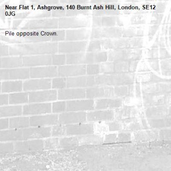 Pile opposite Crown. -Flat 1, Ashgrove, 140 Burnt Ash Hill, London, SE12 0JG