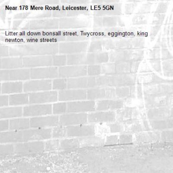 Litter all down bonsall street, Twycross, eggington, king newton, wine streets-178 Mere Road, Leicester, LE5 5GN
