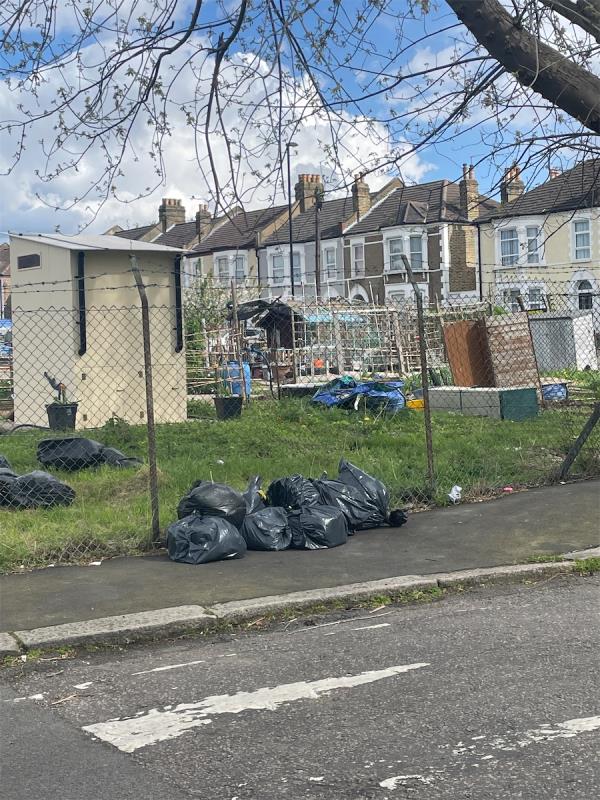 Black sacks dumped by allotment -Allotments Or Community Growing Spaces