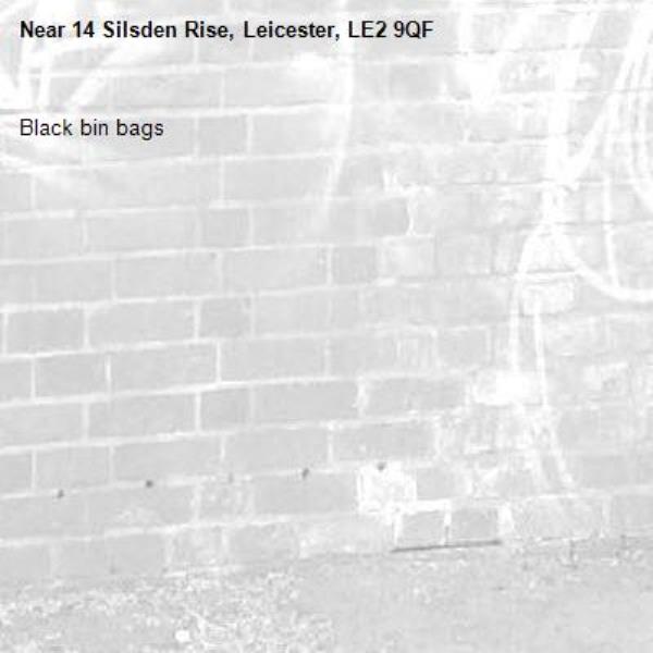 Black bin bags -14 Silsden Rise, Leicester, LE2 9QF