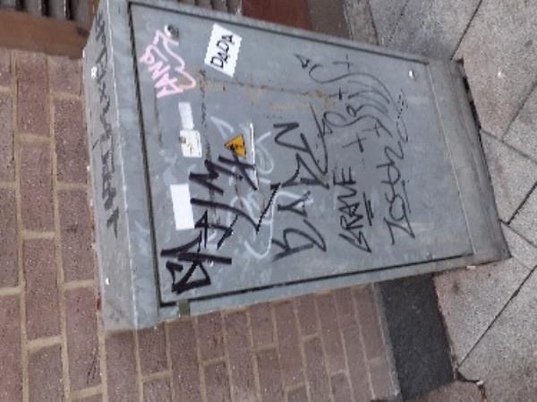 graffiti on grey box -172 Friar Street, RG1 1HE, England, United Kingdom
