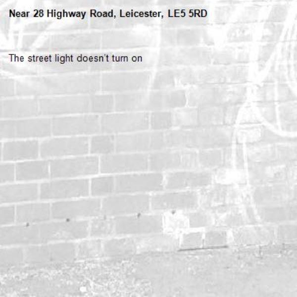 The street light doesn’t turn on -28 Highway Road, Leicester, LE5 5RD