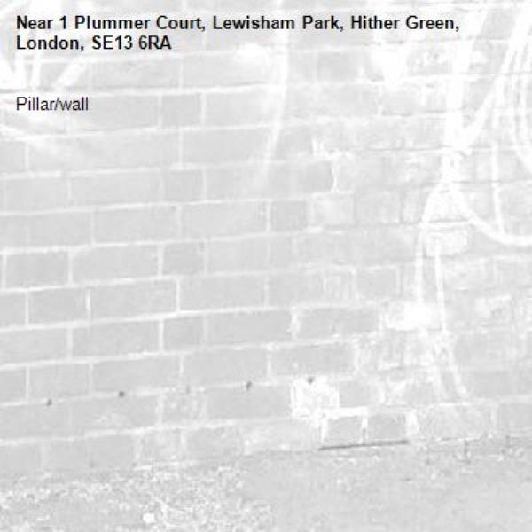 Pillar/wall -1 Plummer Court, Lewisham Park, Hither Green, London, SE13 6RA