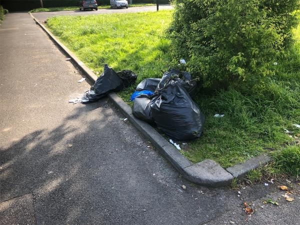 Please clear flytip from grass area-297 Brookehowse Road, Bellingham, London, SE6 3TS