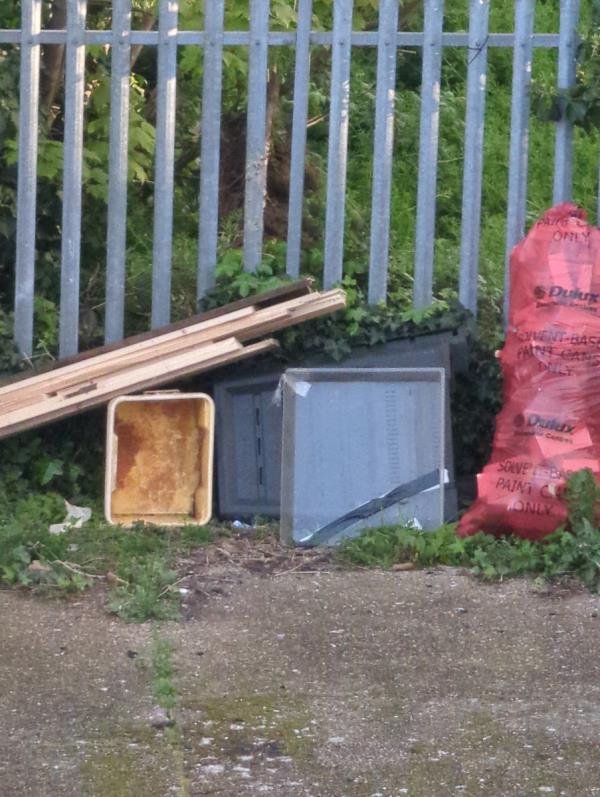 Fly tip. Still there even though previous report says closed. -32 St Andrews Road, Plaistow, London, E13 8QD