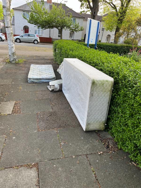 Bed/mattress dumped on sweetbriar rd, corner of imperial avenue. -Holy Apostles Church
