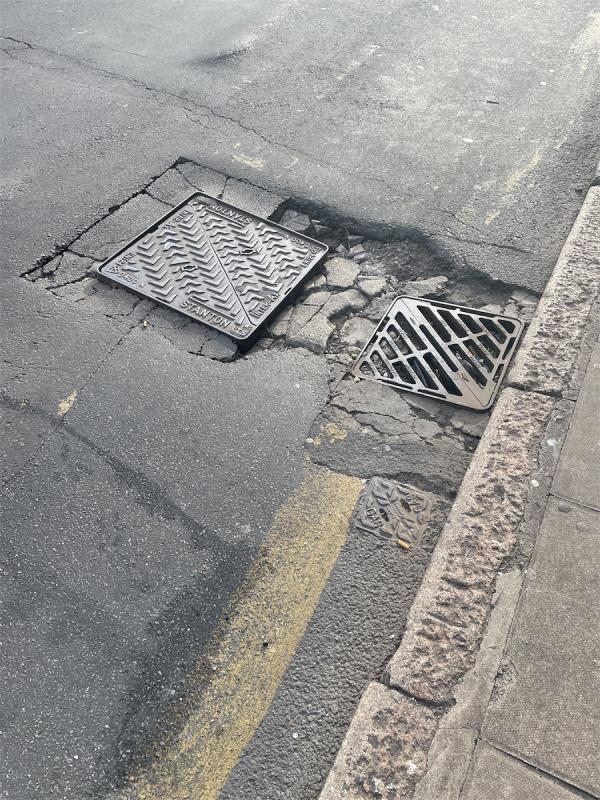 Area around manhole has collapsed-10 Plashet Grove, East Ham, London, E6 1AE