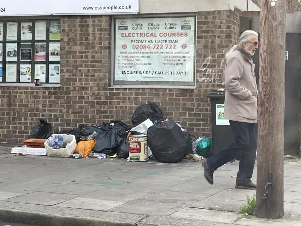Another massive pile of rubbish!!! When will it stop?-Daya House, 298 Plashet Grove, East Ham North, E6 1DQ, England, United Kingdom