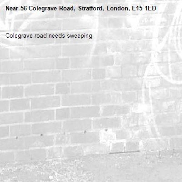 Colegrave road needs sweeping -56 Colegrave Road, Stratford, London, E15 1ED