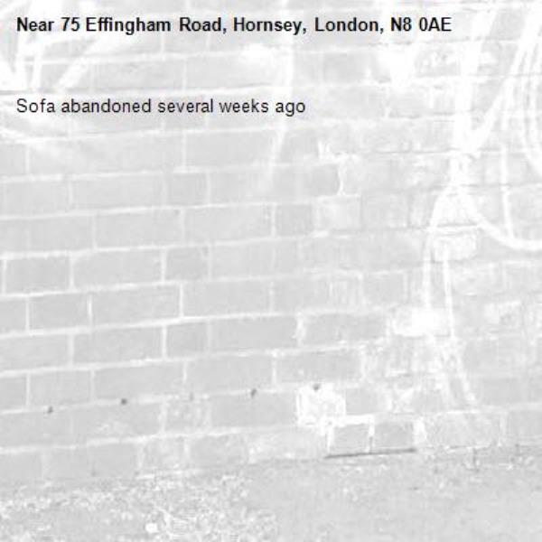 Sofa abandoned several weeks ago-75 Effingham Road, Hornsey, London, N8 0AE