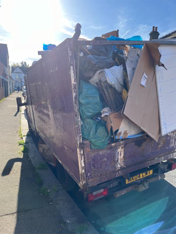 Truck filled to the brim with trash. This van has been here for months and no one seems to be able to address the issue. What needs to be done before the council takes action? It’s filthy, it’s dangerous, it’s unhygienic. Please do something. Please -74 Elmer Road, London, SE6 2ER