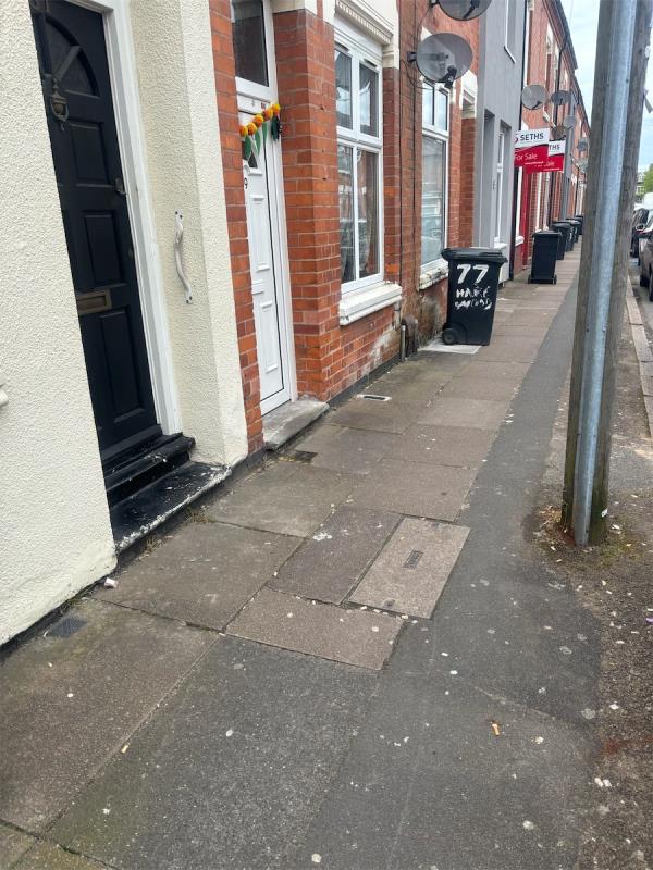 This person at 81 bridge road cows outbid his house and smokes outside throwing his cigarette everytime every day on a regular basis . He needs to be told -81 Harewood Street, Leicester, LE5 3LY