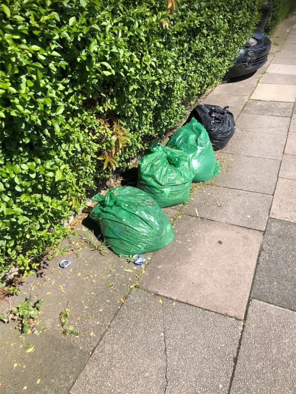 Please clear flytip of bags-4 Valeswood Road, Bromley, BR1 4RF