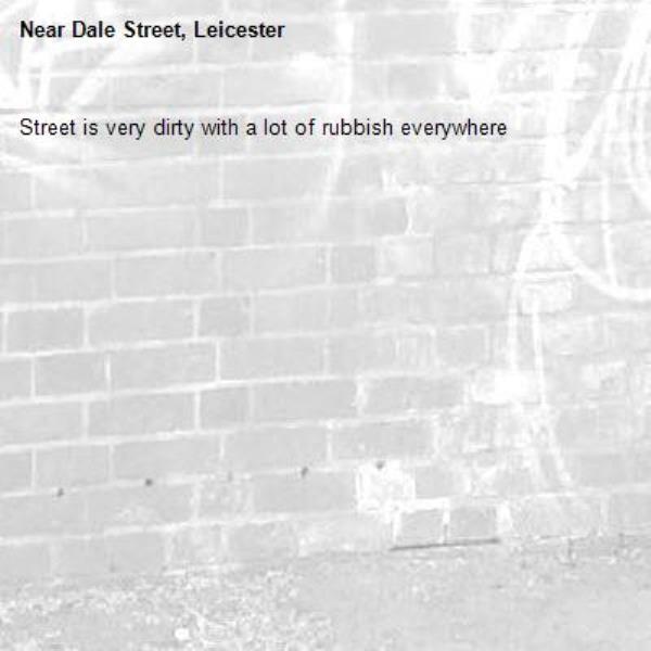 Street is very dirty with a lot of rubbish everywhere-Dale Street, Leicester