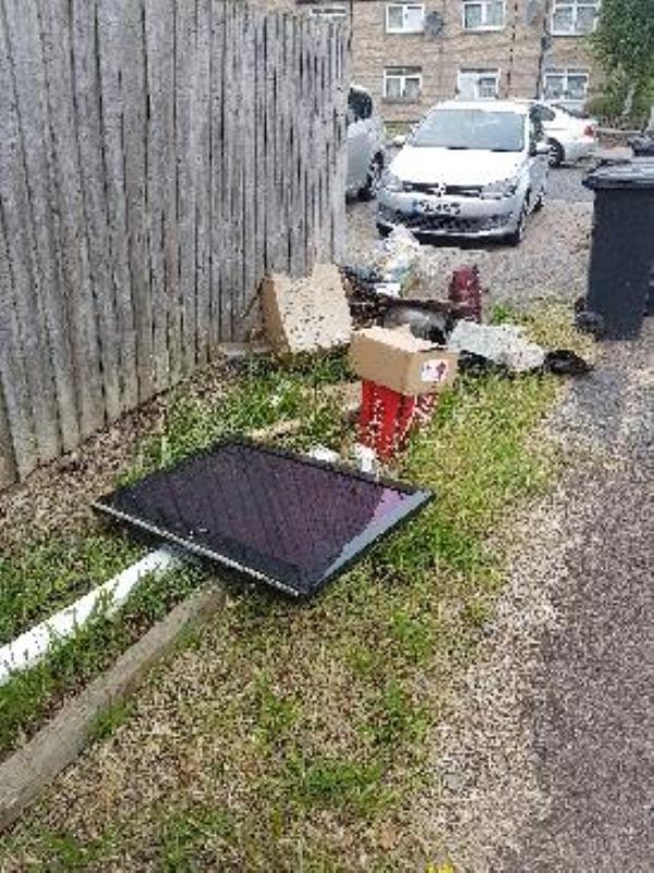 more fly tipping more stuff thrown.
this is just outside my house and I'm having a difficult time dealing with this.
what can the council do on this issue. this is being done by one of the residents on Turnstone walk.
can we issue warning to the residents and put a board stating no rubbish or flytipping.-10 TURNSTONE, Leicester, LE5 3FH
