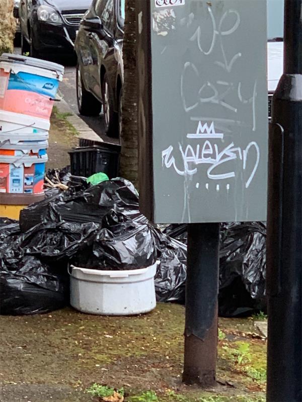 Today after reported  huge fly tipping s   in Coleridge Avenue I saw that some  has removed but not all leaving alors of food attracting pest the  in Coleridge Ave. 
Also walking to Essex Road and school more of the same waste and in the other side of the same road a fridge 
Are you going to install CCTV ?? Please
Can you escalate this ?
Many Thanks 
-71 Coleridge Avenue, Manor Park, London, E12 6RQ