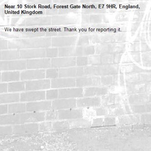 We have swept the street. Thank you for reporting it.-10 Stork Road, Forest Gate North, E7 9HR, England, United Kingdom