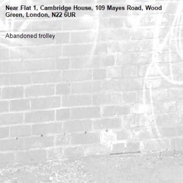 Abandoned trolley-Flat 1, Cambridge House, 109 Mayes Road, Wood Green, London, N22 6UR