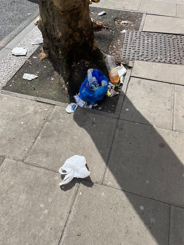 The ENTIRE STREET (St Martins Avenue) is full of rubbish: fried chicken boxes, cans, surgical mask, cotton buds, desk chair… 
THE FULL STREET NEEDS CLEANING!!!-2 St Martins Avenue, East Ham, London, E6 3DX