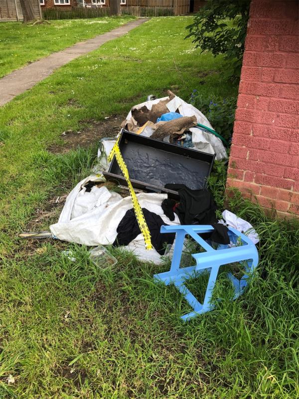 Please clear flytip from rear
Of garages-Campshill Passage, Hither Green, London