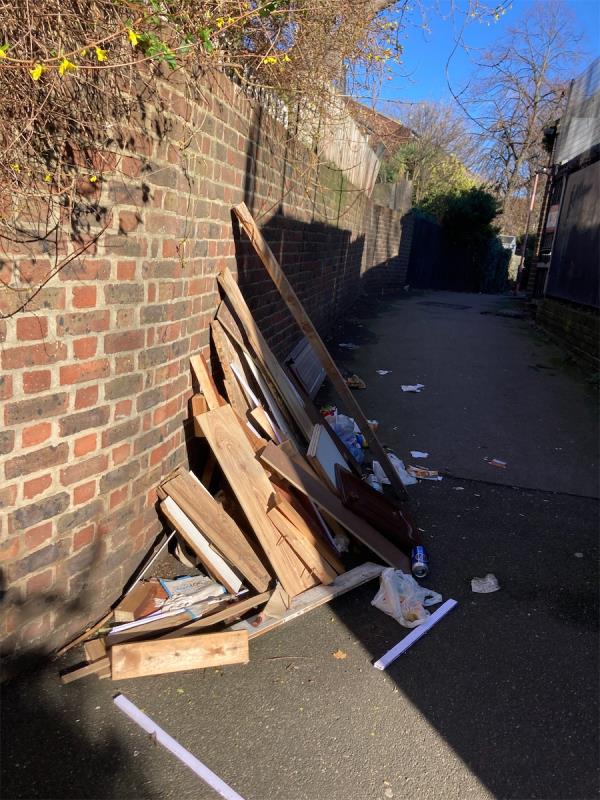 Bits of wood

Outside rising stars daycare.   I’ve now reported this three times-98 Atkinson Road, West Beckton, London, E16 3LS