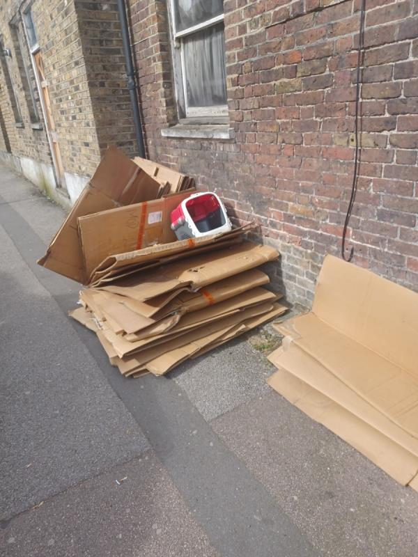 Mod cargo at 101 loampitt hill keep dumping their waste on the side street-103A, Loampit Vale, Lewisham, London, SE13 7TG