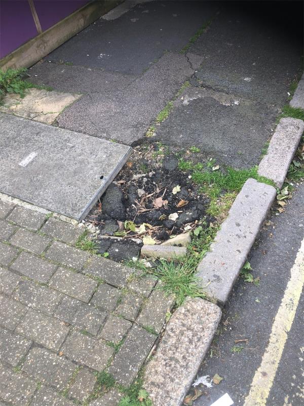 Sign at Side of Footpath to Croft Street  has been knocked over and is on the Flloor. Leaving a hole-108 Chilton Grove, London, SE8 5DY