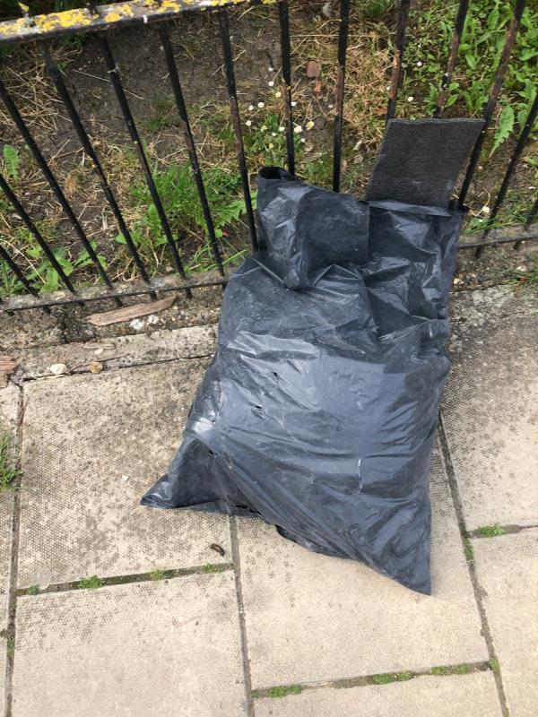 Please clear flytip of a bag of rubble outside no 246-Laurel Brook Waters Road, London, SE6 1UG