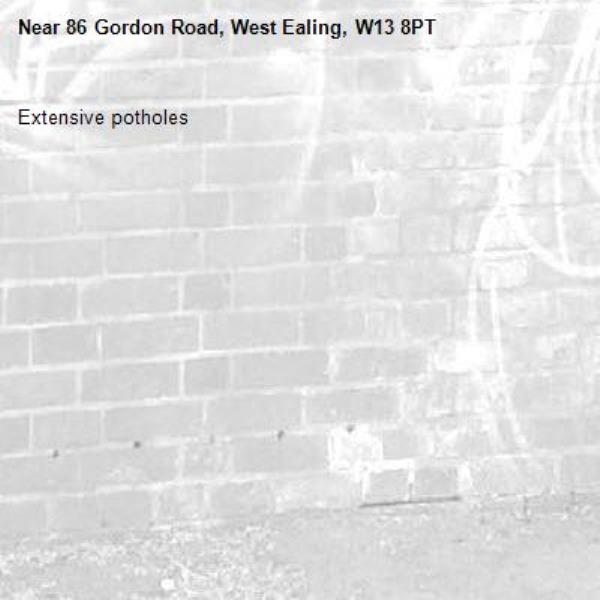 Extensive potholes-86 Gordon Road, West Ealing, W13 8PT