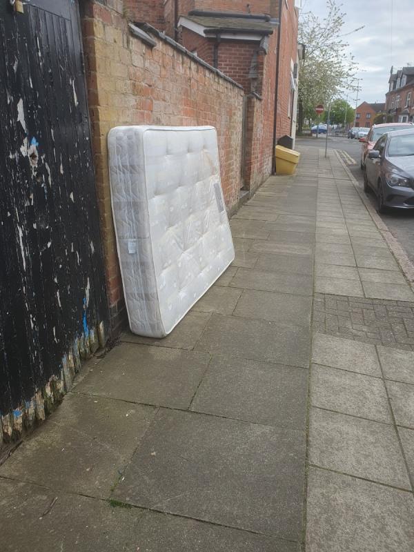 Mattress dumped at the top of Henton Rd. Near Kirby rd. Thank you. -69 Henton Road, Leicester, LE3 6AY