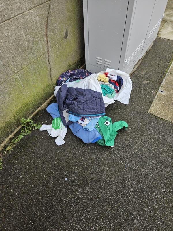 Dumped bag of clothes-96 Gloucester Road, Tottenham, London, N17 6DJ