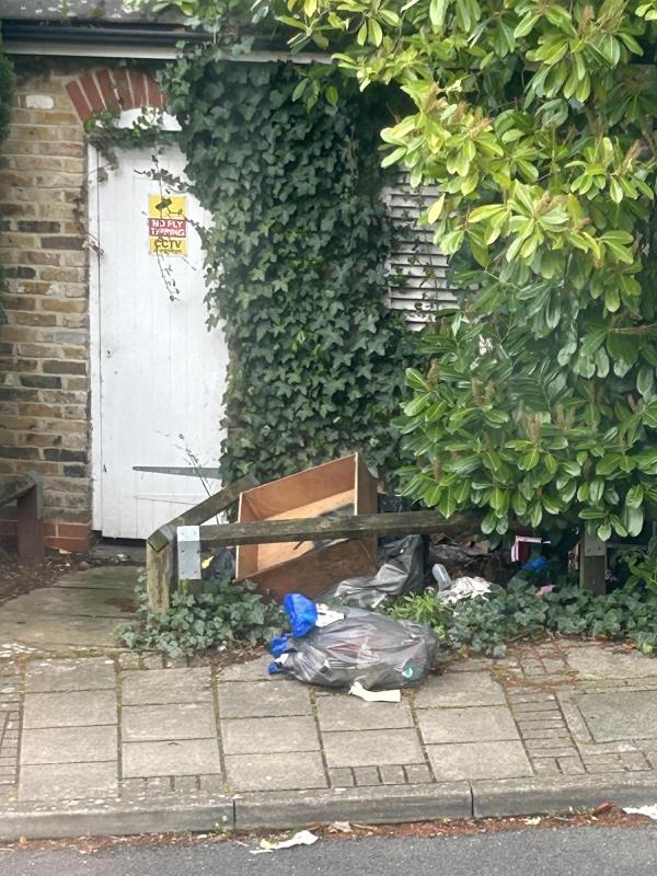 Large drawer and bags of household waste dumped outside the bin store on Hospital Way-29 Hospital Way, Catford, London, SE13 6UF